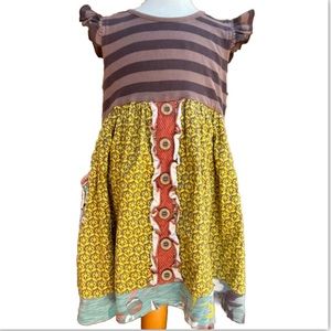 Matilda Jane Buttercup Maggie Dress - size 4 - You & Me - EUC - Brown & Green